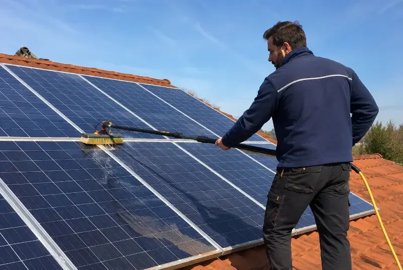 Nettoyage et entretien de panneaux solaires au Perrier