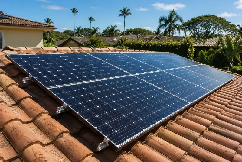 Installation de panneaux solaires au Perrier